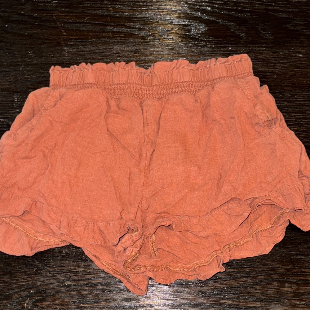 Aerie Terracotta Ruffle Shorts